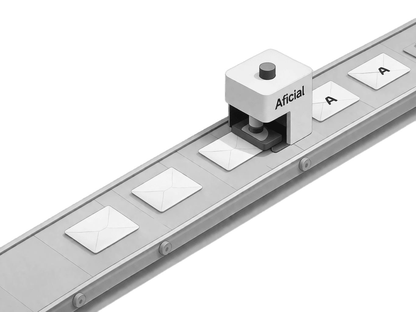 Aficial - E-Mail Fließband mit KI-Stempel